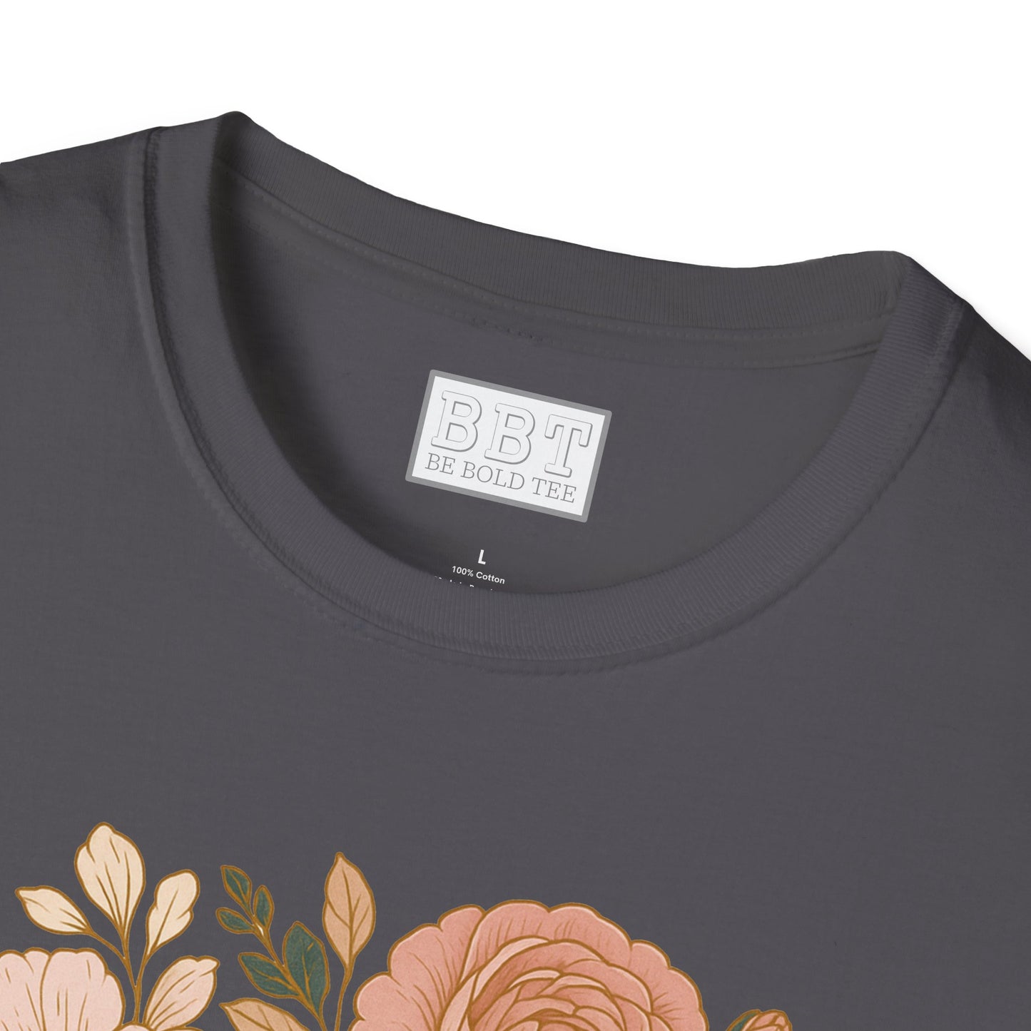 GOD IS GOOD ALL THE TIME ROSE GOLD FLORAL T-SHIRT NEW!