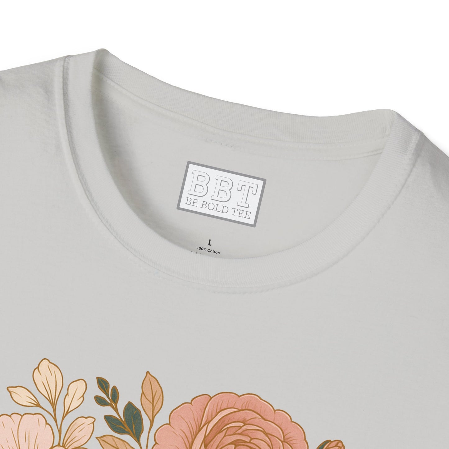 GOD IS GOOD ALL THE TIME ROSE GOLD FLORAL T-SHIRT NEW!