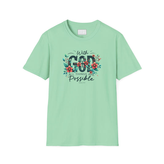 WITH GOD ALL THINGS ARE POSSIBLE Tee-Shirt for NEW!