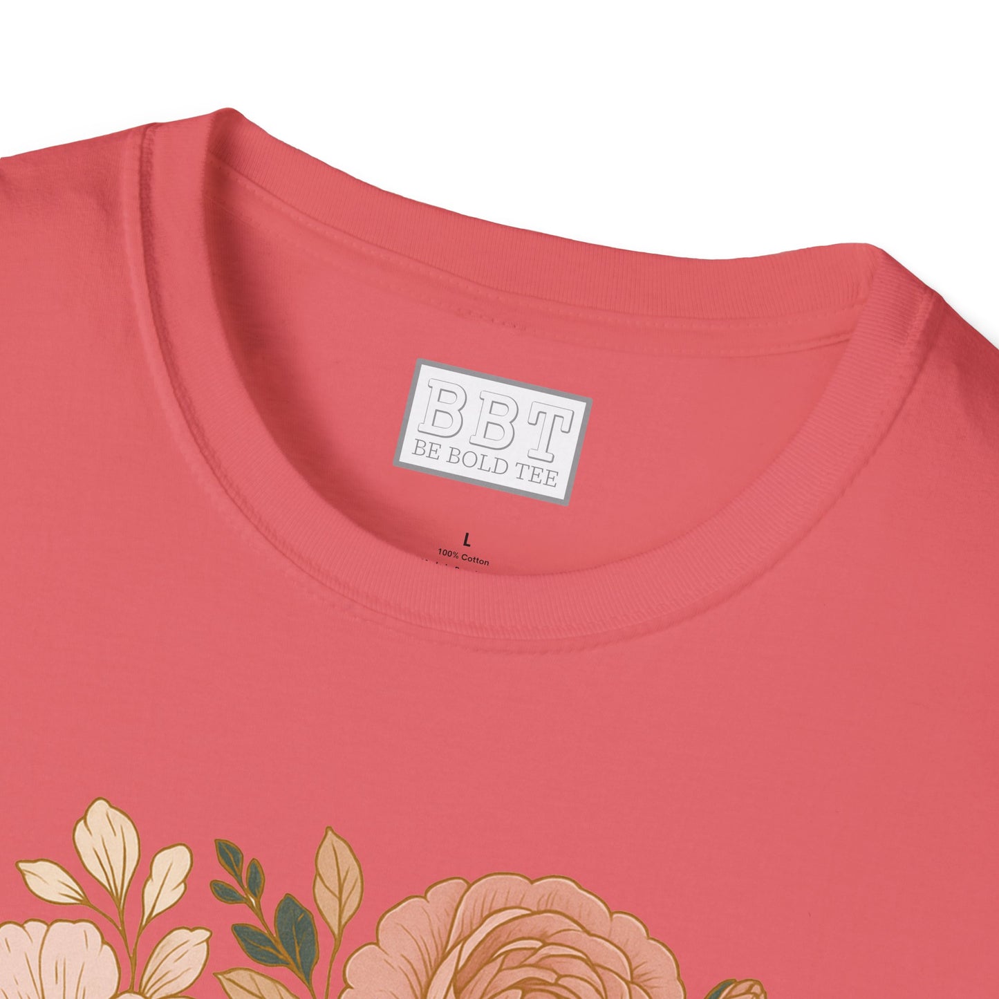 GOD IS GOOD ALL THE TIME ROSE GOLD FLORAL T-SHIRT NEW!